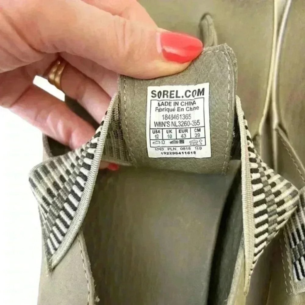 SOREL Out N About Plus Leather Walking Sandal Comfort Sporty Green Size 12 - Picture 11 of 16